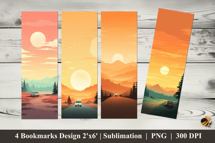 Afternoon Stroll Bookmarks Sublimation Design