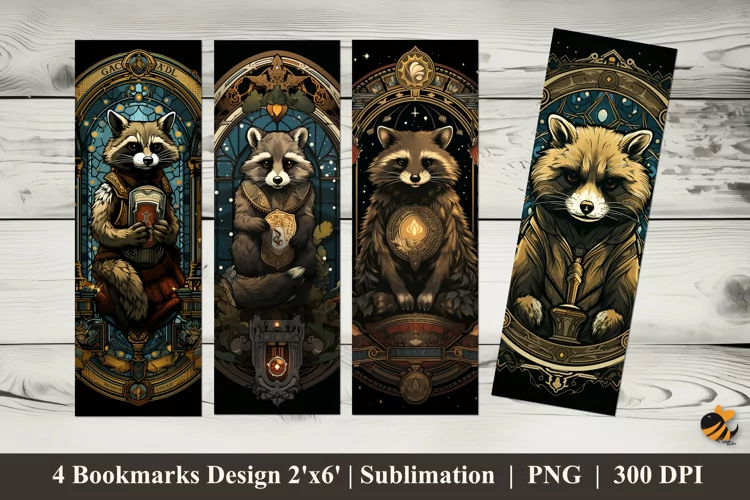 Raccoon King Bookmarks Sublimation Design