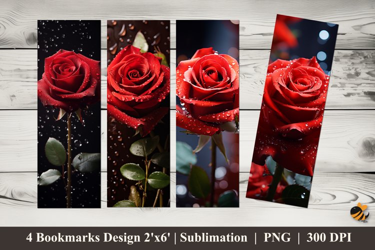 Special Rose Bookmarks Sublimation Design example image 1