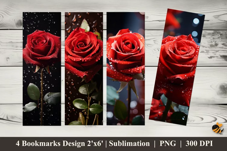 Special Rose Bookmarks Sublimation Design