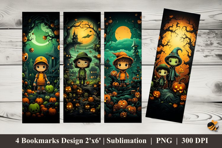 Halloween Kid Bookmarks Sublimation Design example image 1