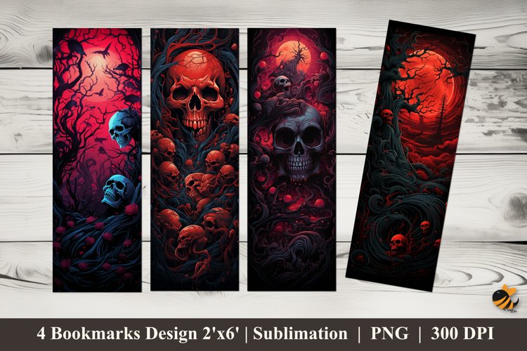 Haunted Tree Bookmarks Sublimation Design example image 1