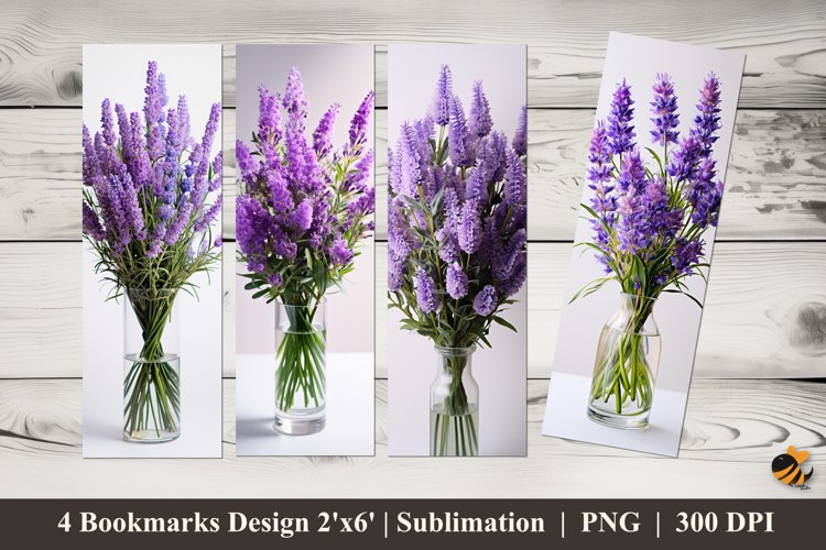 Fresh Lavender Bookmarks Sublimation Design example image 1
