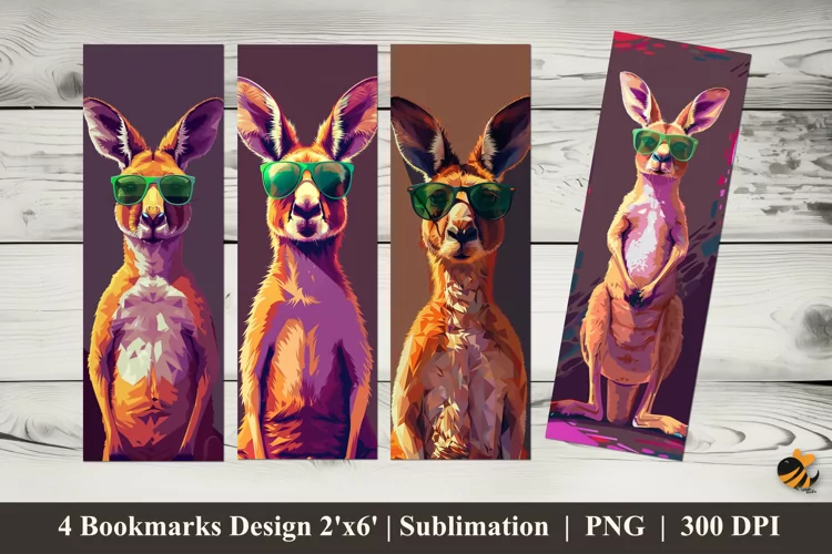 Kangaroo Style Bookmarks Sublimation Design