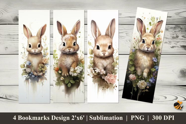 Sweet Baby Bunny Bookmarks Sublimation Design