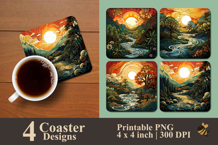 Tribal Nature River Coaster Sublimation Design