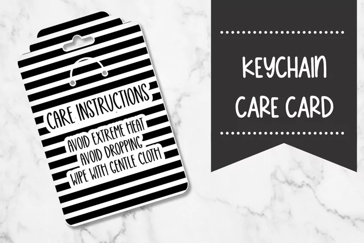 Black & White Striped| Keychain Care Card