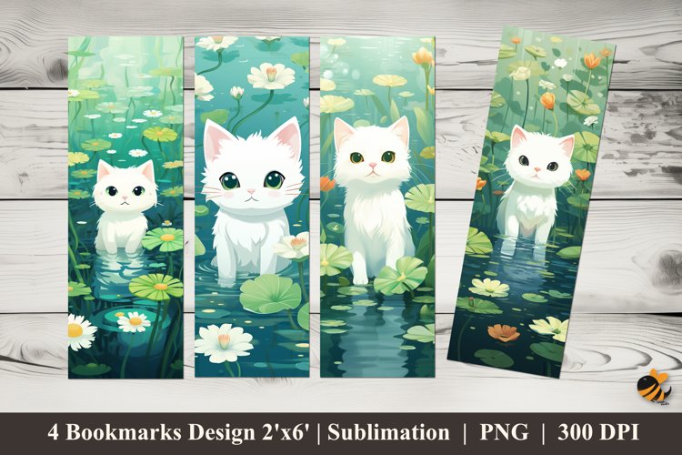 Little Cat Bookmarks Sublimation Design example image 1