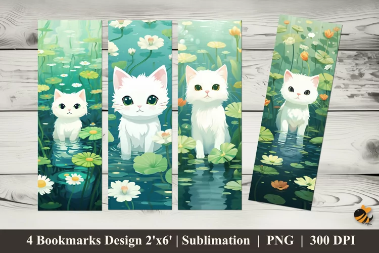 Little Cat Bookmarks Sublimation Design
