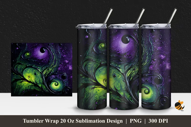Cool Abstract Custom Tumbler Wrap Sublimation Design 1
