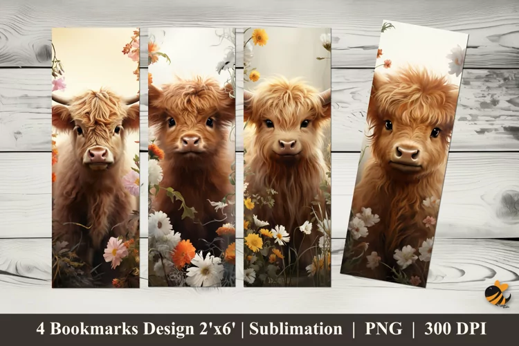 Baby Cow Bookmarks Sublimation Design
