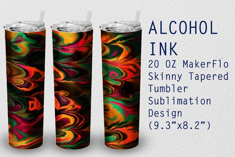 Tumbler Tapered 20 OZ Sublimation Alcohol Ink Wrap Design