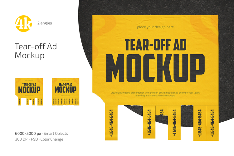 Tear-off Ad Mockup Set example image 1