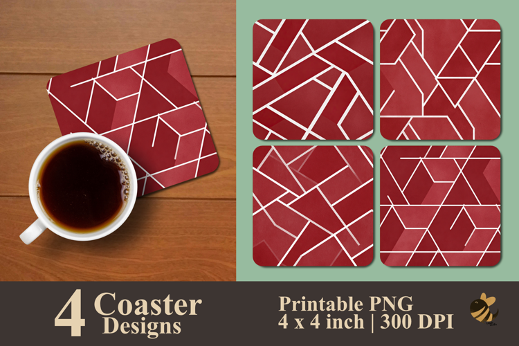 Flat Geometric Line Coaster Sublimation Design