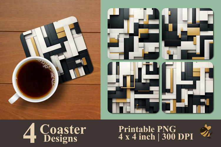 Line Based Geometric Coaster Sublimation Design
