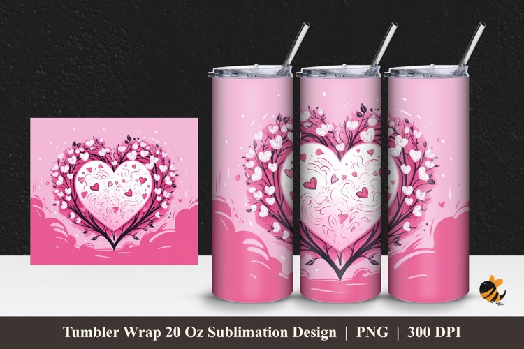 Sweet Love Tumbler Wrap Sublimation Design 1