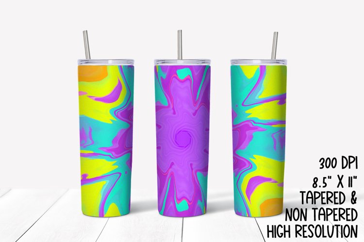 Bright Tie Dye Sublimation Tumbler example image 1