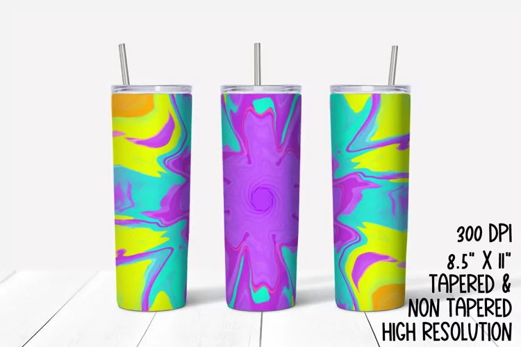 Bright Tie Dye Sublimation Tumbler