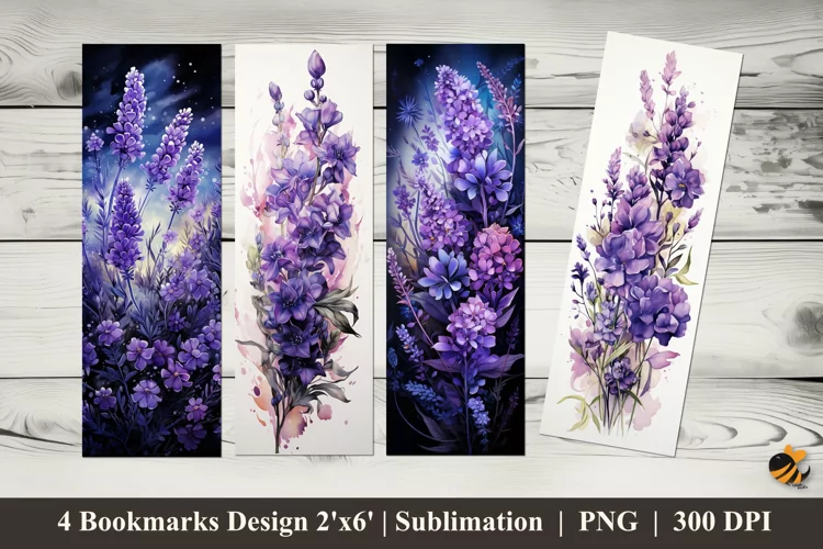 Luxurious Lavender Bookmarks Sublimation Design