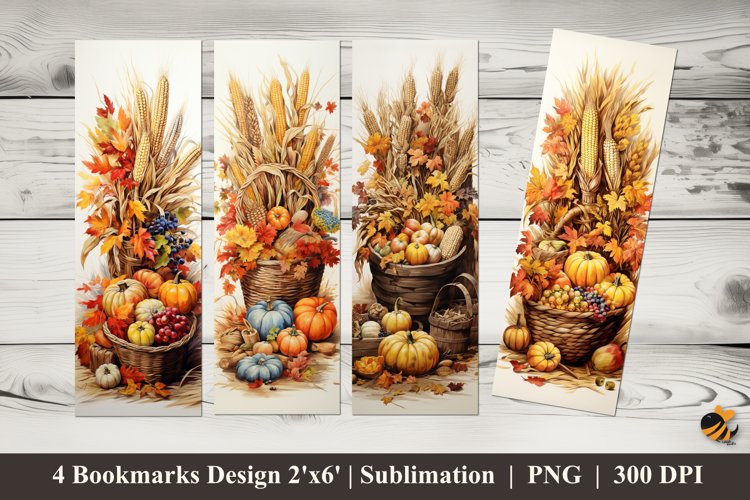 Autumn Harvest Bookmarks Sublimation Design example image 1