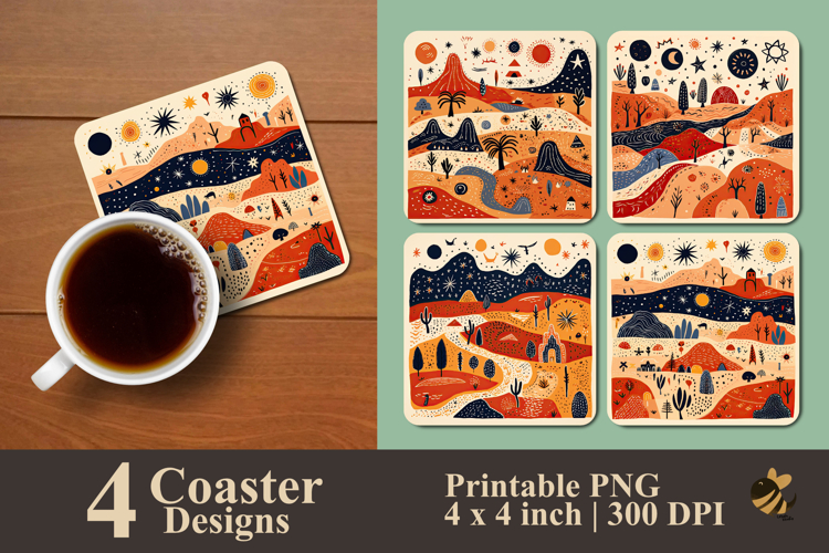 Desert Dune Coaster Sublimation Design example image 1