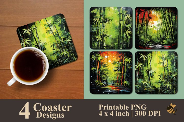 Bamboo Forest Coaster Sublimation Designs example image 1