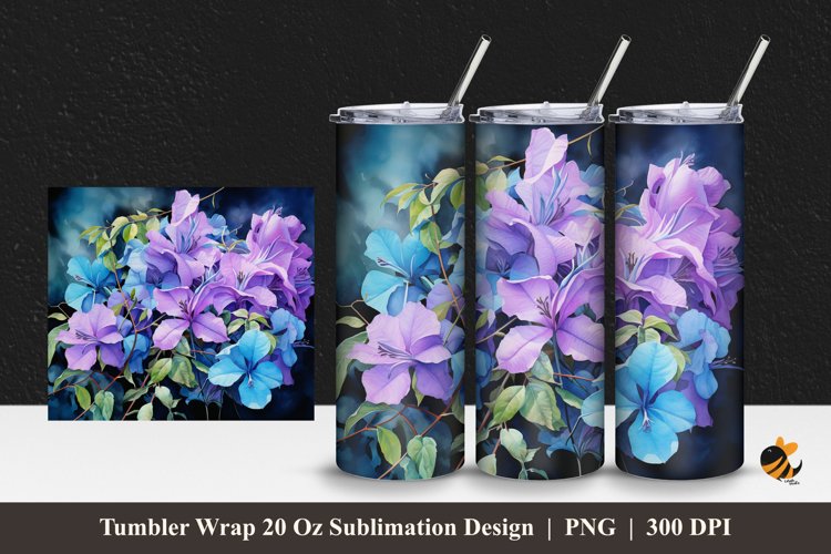 Bougainvillea Flower Tumbler Wrap Sublimation Design 1