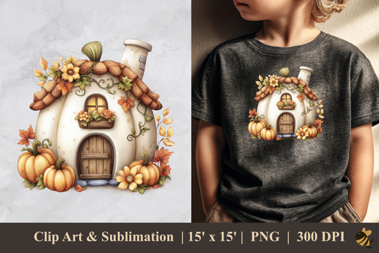 Mushroom House Fall DTF Sublimation Clipart Design 1