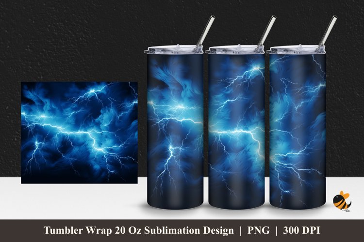 Thunder Tumbler Wrap Sublimation Design 1 example image 1