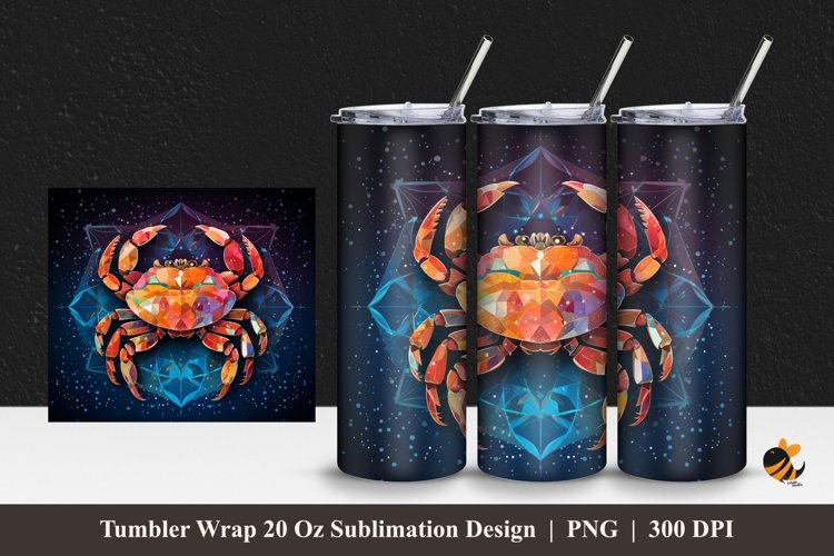 Fantasy Crab Tumbler Wrap Sublimation Design 1