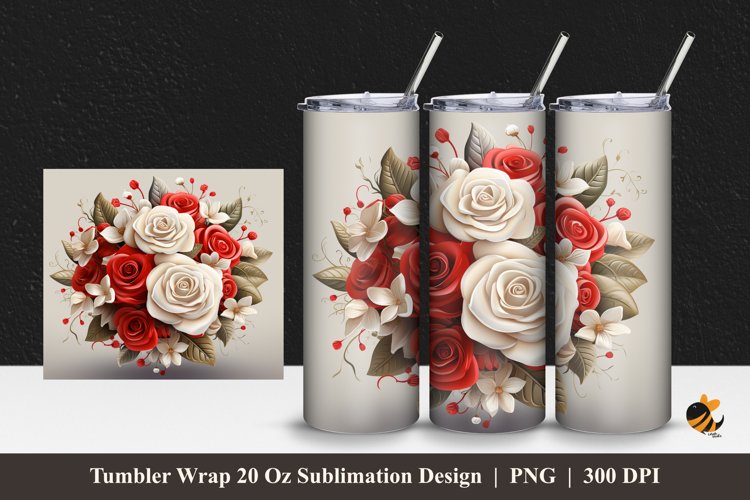 Bounty Flower Tumbler Wrap Sublimation Design 1 example image 1