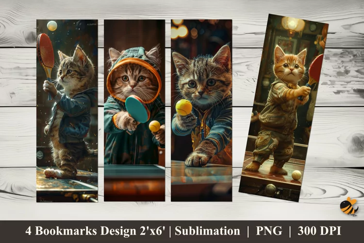 Little Cat Fantasy Bookmarks Sublimation Design