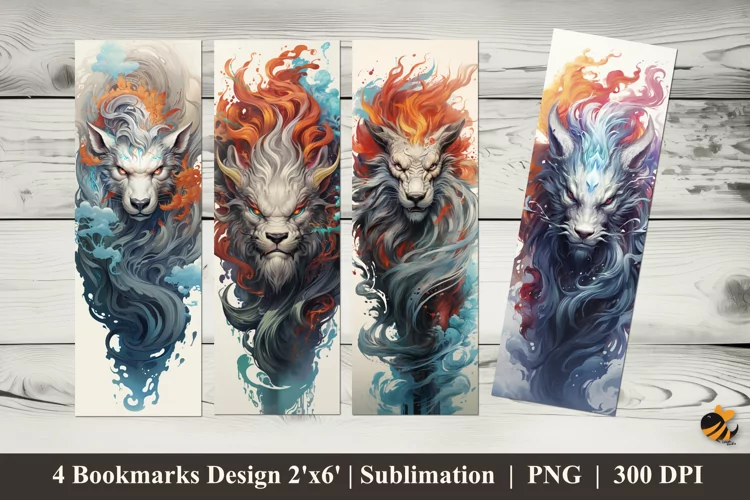 Dragon Abstract Bookmarks Sublimation Design