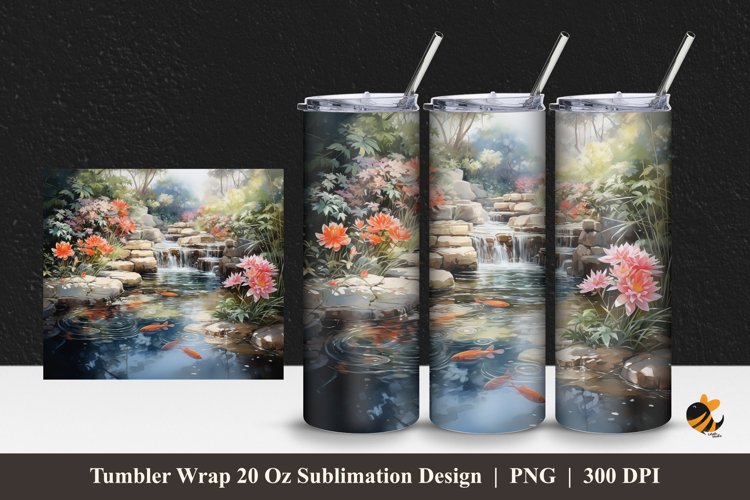 Large Ponds Tumbler Wrap Sublimation Design 1