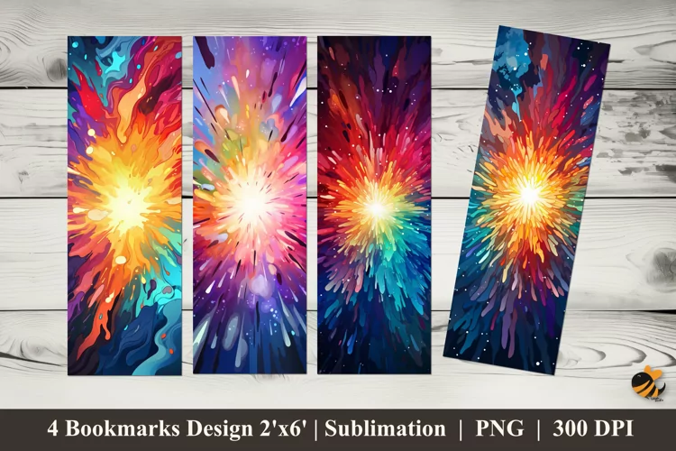 Explosion of Color Bookmarks Sublimation Design