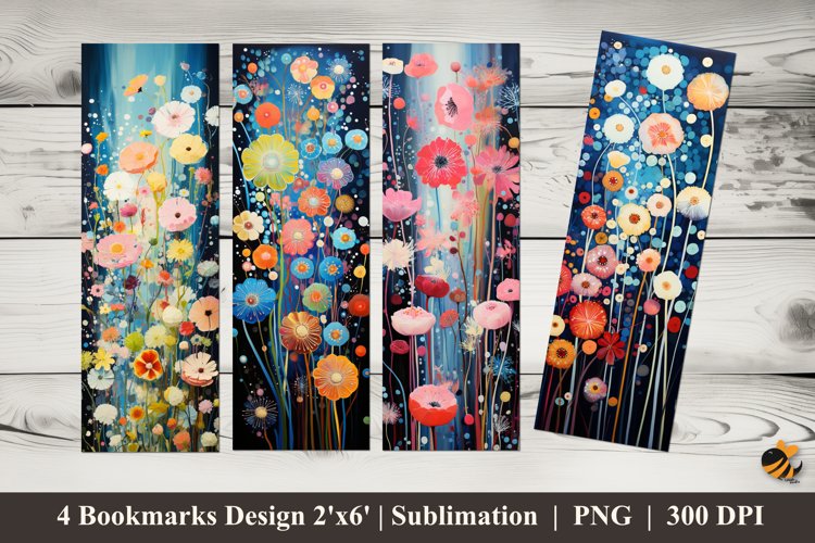 Cute Flower Bookmarks Sublimation Design example image 1