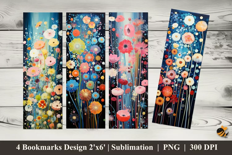 Cute Flower Bookmarks Sublimation Design
