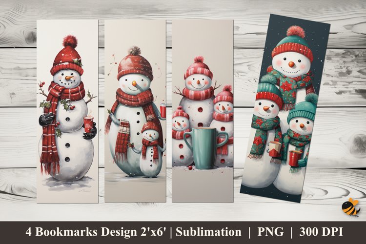 Snow Family Bookmarks Sublimation Design