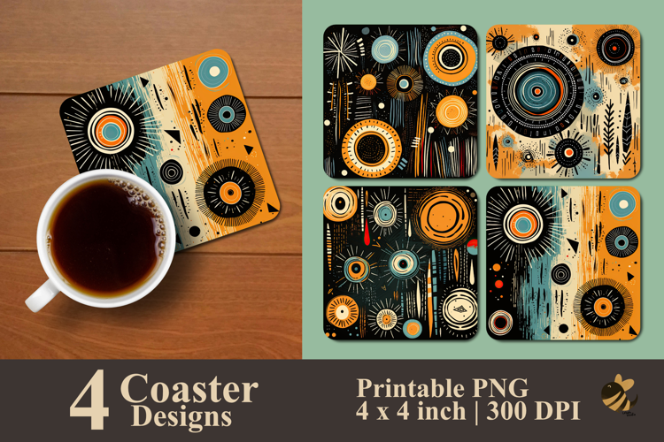 Tribal Flow Coaster Sublimation Design
