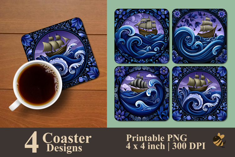 Ocean Voyage Symphony Coaster Sublimation Design