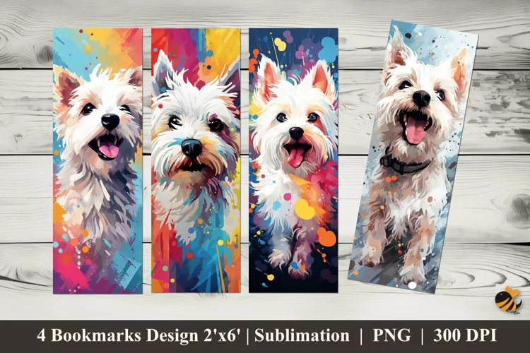 Terrier Dog Bookmarks Sublimation Design
