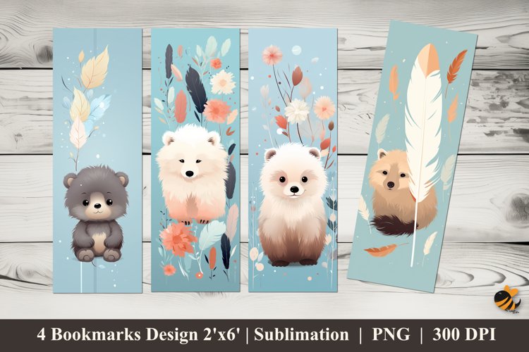 Simple Bear Bookmarks Sublimation Design