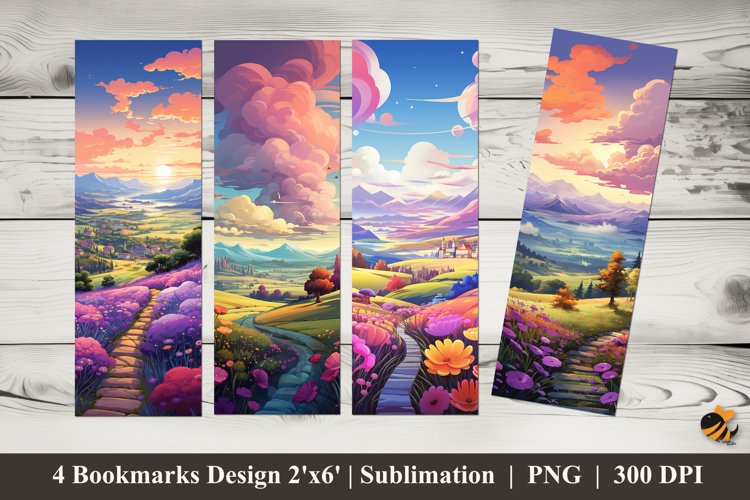 Sky Garden Bookmarks Sublimation Design example image 1