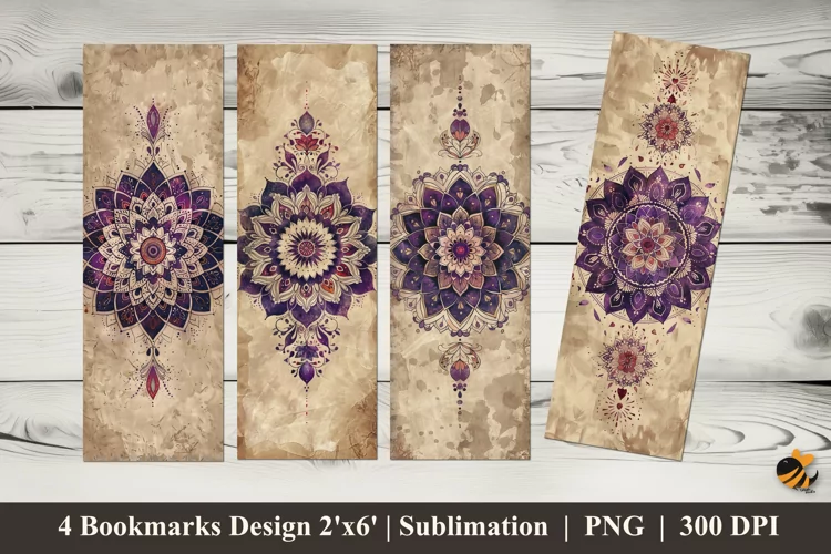 Flowers Sketch Bookmarks Sublimation Design