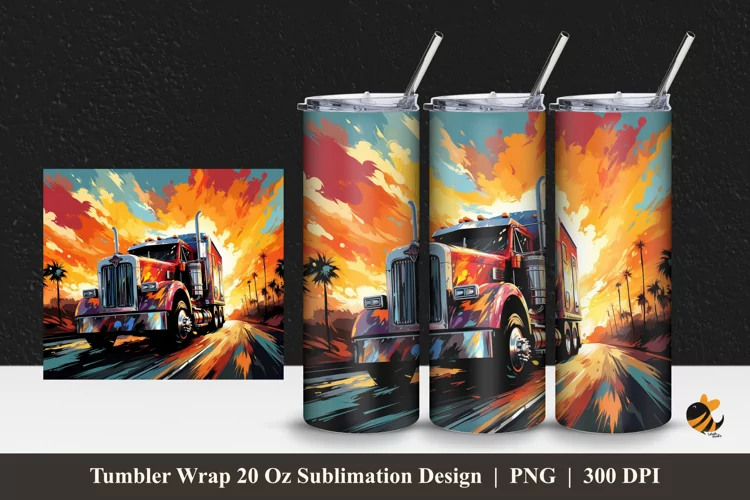 Ilegal Truck Tumbler Wrap Sublimation Design 1