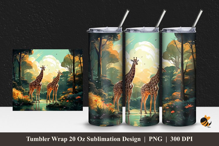 Natural Habitat Tumbler Wrap Sublimation Design 1 example image 1