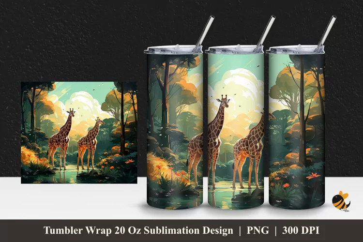 Natural Habitat Tumbler Wrap Sublimation Design 1