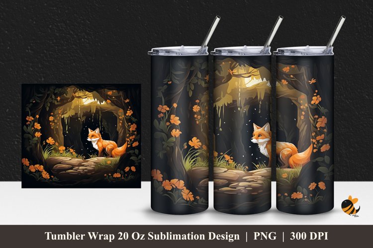 Little Wolf Tumbler Wrap Sublimation Design 1