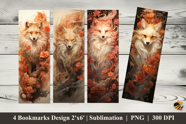 Thick Fur Wolf Bookmarks Sublimation Design