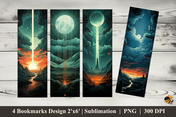 Fantasy Universe Bookmarks Sublimation Design